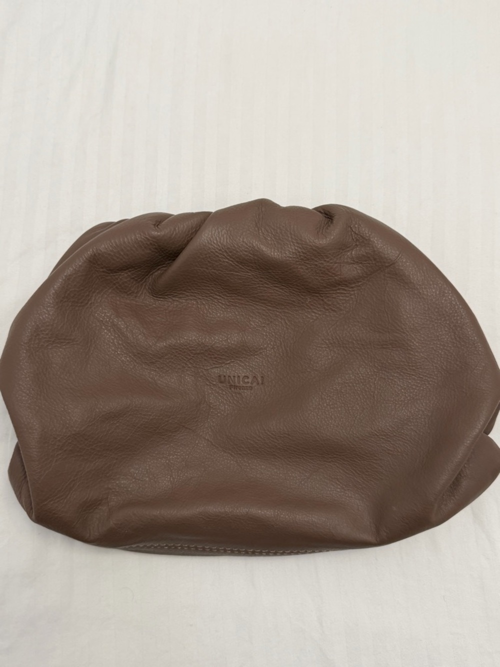 UNICA! Firenze Vera Pelle Taupe Leather Pouch/Crossbody hinge bag